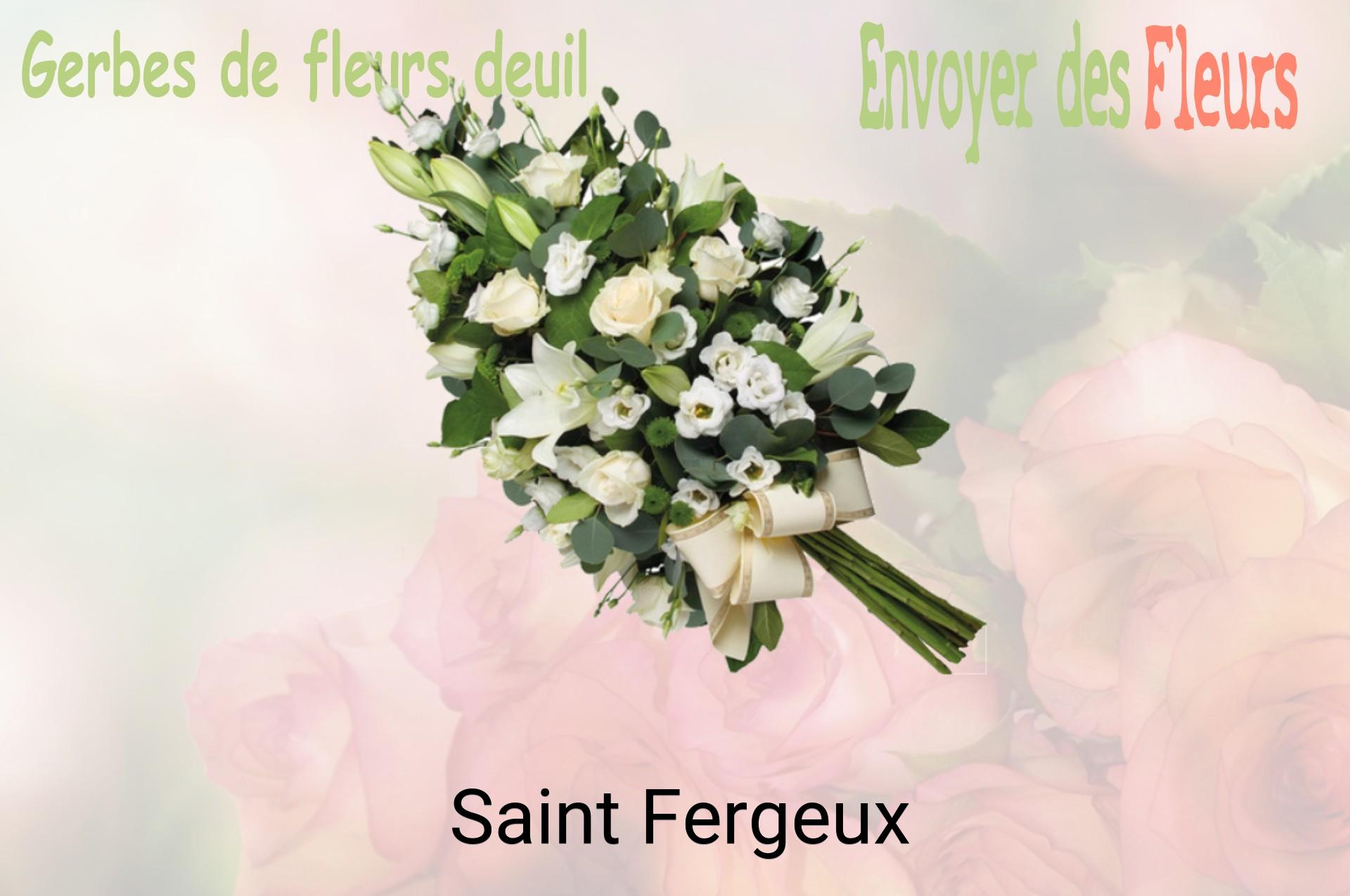 Gerbe de fleurs de deuil livrée à Saint-Fergeux
